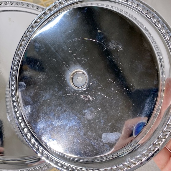 Vintage Irvinware Silver Tone Two Tier Serving Tray W Handle - Picture 12 of 16